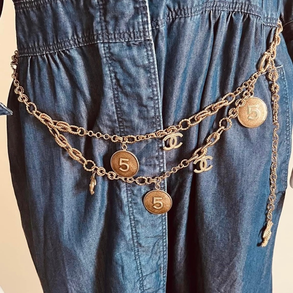 Authentic CHANEL B 13P No.5 CC Chain Belt/Necklace - Picture 1 of 16